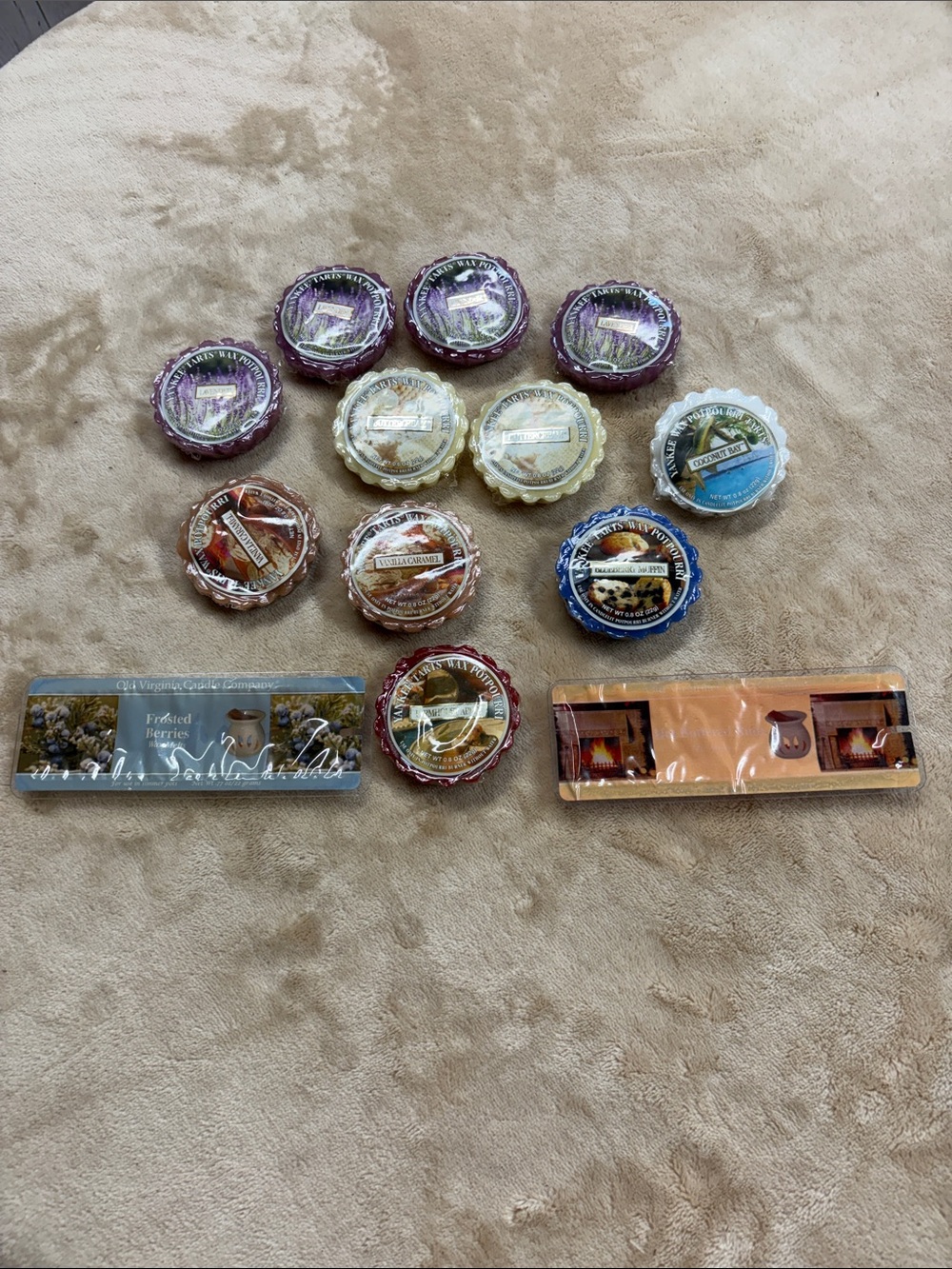Yankee Candle Assorted Wax Melt Tarts in Purple, Cream, Blue, Red, Brown